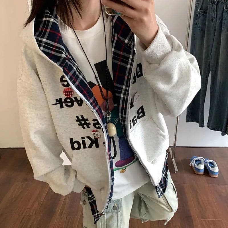 얇은 스타일 털이 있는 후아 면 복합 후드티 여성 코트 상세 이미지 11