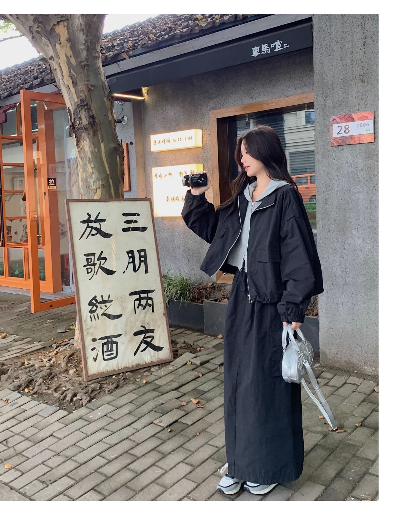 한 부서 ootd 착용 가져 가라. 고급 센스 워크웨어 세트 여성 봄 가을 슈퍼 화재 잘 생긴 차가운 바람의 소리 던져 자매 롱 스커트 투피스 세트 트렌디 상세 이미지 7