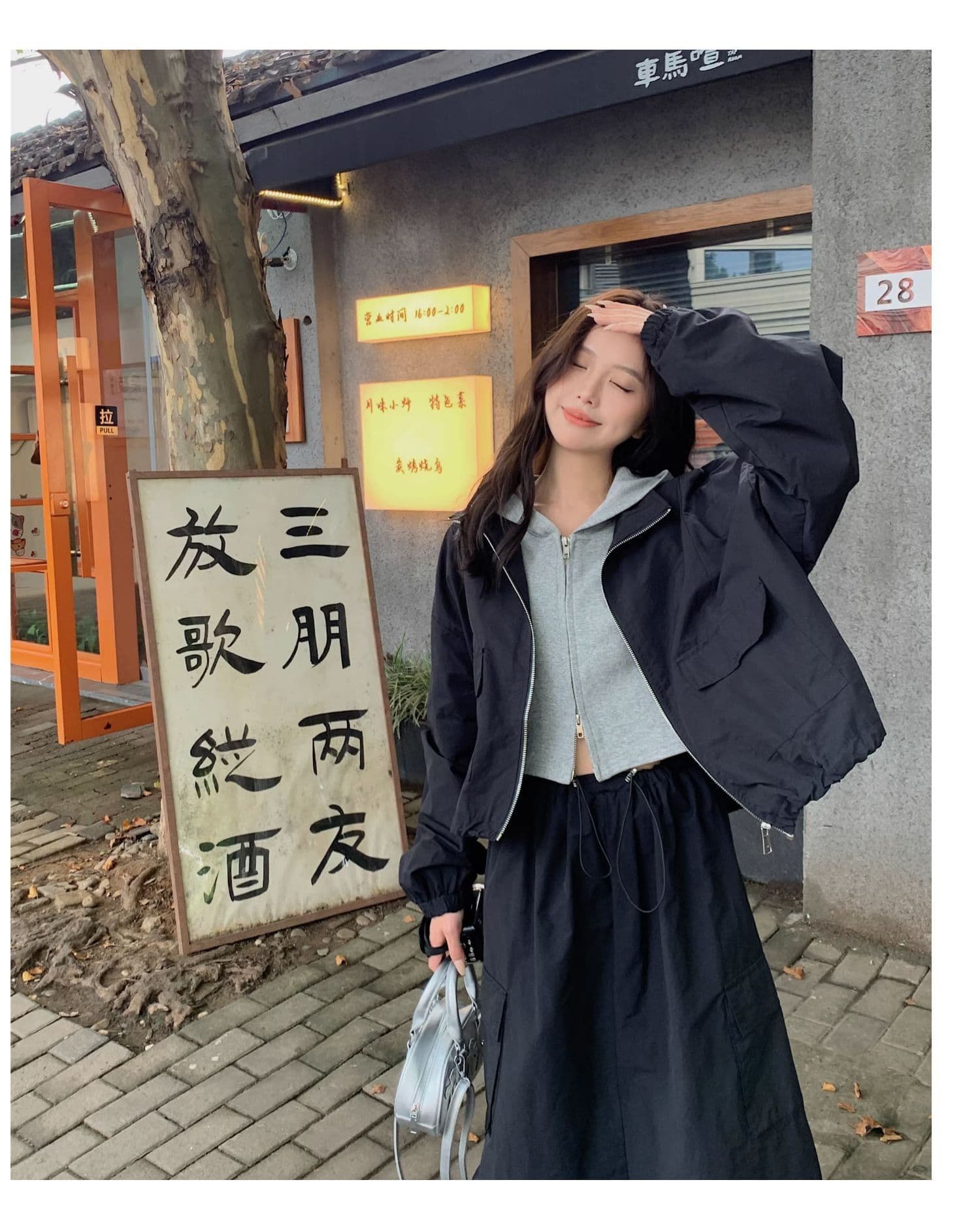 한 부서 ootd 착용 가져 가라. 고급 센스 워크웨어 세트 여성 봄 가을 슈퍼 화재 잘 생긴 차가운 바람의 소리 던져 자매 롱 스커트 투피스 세트 트렌디 상세 이미지 9