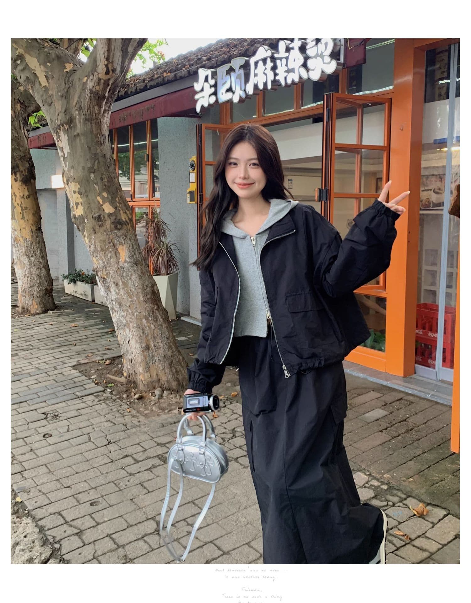 한 부서 ootd 착용 가져 가라. 고급 센스 워크웨어 세트 여성 봄 가을 슈퍼 화재 잘 생긴 차가운 바람의 소리 던져 자매 롱 스커트 투피스 세트 트렌디 상세 이미지 10