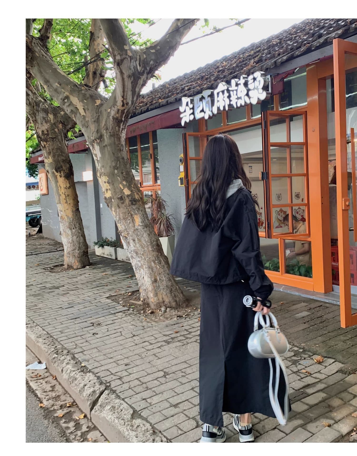 한 부서 ootd 착용 가져 가라. 고급 센스 워크웨어 세트 여성 봄 가을 슈퍼 화재 잘 생긴 차가운 바람의 소리 던져 자매 롱 스커트 투피스 세트 트렌디 상세 이미지 11