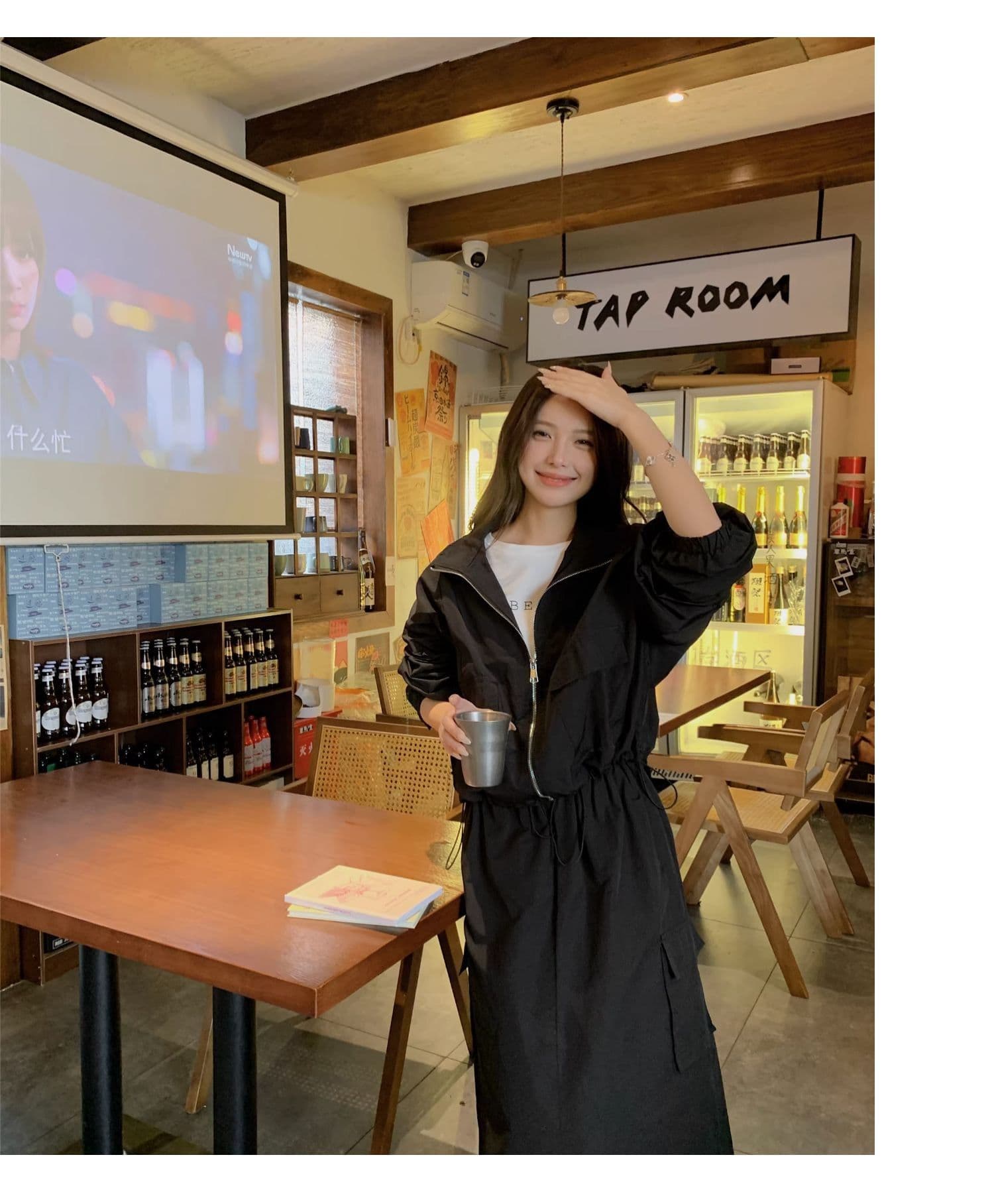 한 부서 ootd 착용 가져 가라. 고급 센스 워크웨어 세트 여성 봄 가을 슈퍼 화재 잘 생긴 차가운 바람의 소리 던져 자매 롱 스커트 투피스 세트 트렌디 상세 이미지 17