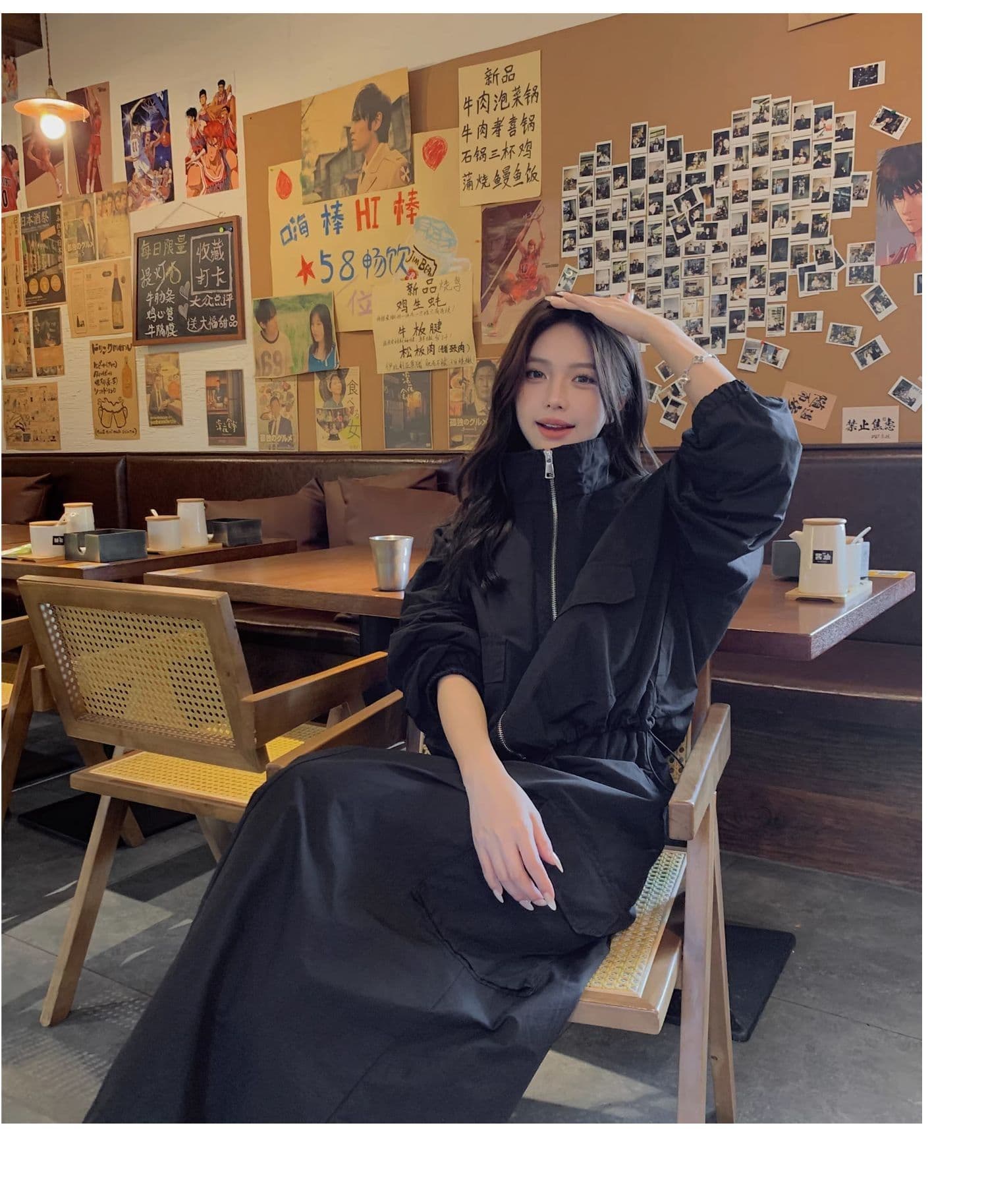 한 부서 ootd 착용 가져 가라. 고급 센스 워크웨어 세트 여성 봄 가을 슈퍼 화재 잘 생긴 차가운 바람의 소리 던져 자매 롱 스커트 투피스 세트 트렌디 상세 이미지 19