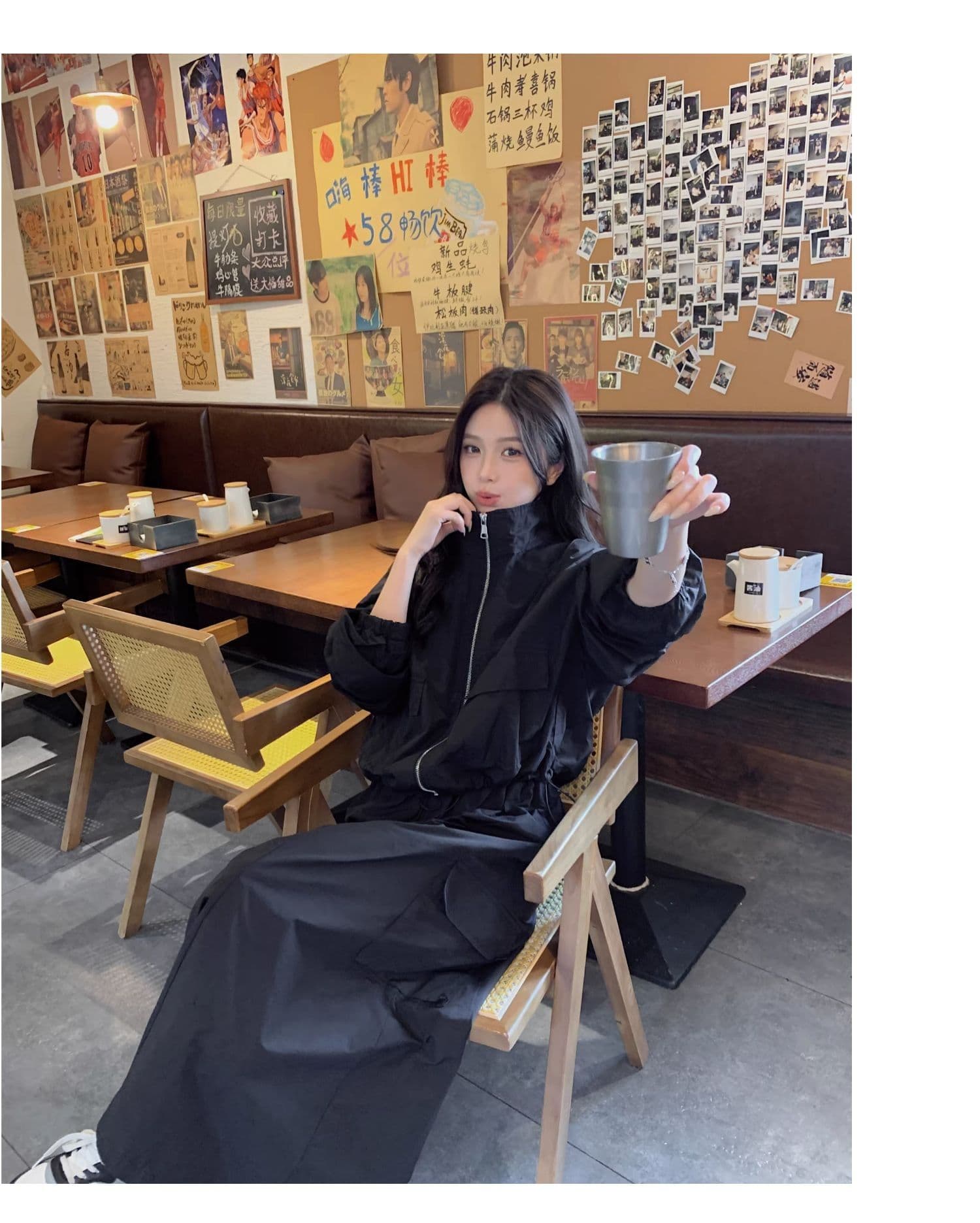 한 부서 ootd 착용 가져 가라. 고급 센스 워크웨어 세트 여성 봄 가을 슈퍼 화재 잘 생긴 차가운 바람의 소리 던져 자매 롱 스커트 투피스 세트 트렌디 상세 이미지 20
