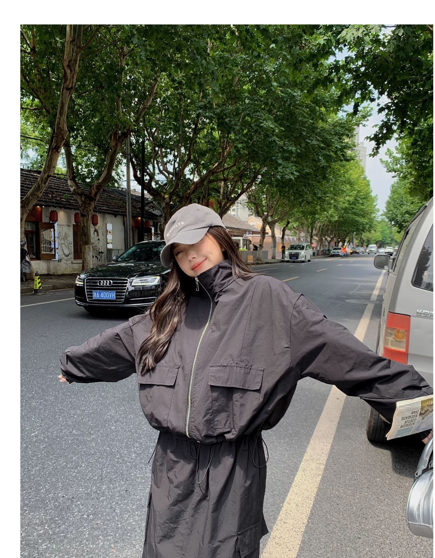 한 부서 ootd 착용 가져 가라. 고급 센스 워크웨어 세트 여성 봄 가을 슈퍼 화재 잘 생긴 차가운 바람의 소리 던져 자매 롱 스커트 투피스 세트 트렌디 상세 이미지 24
