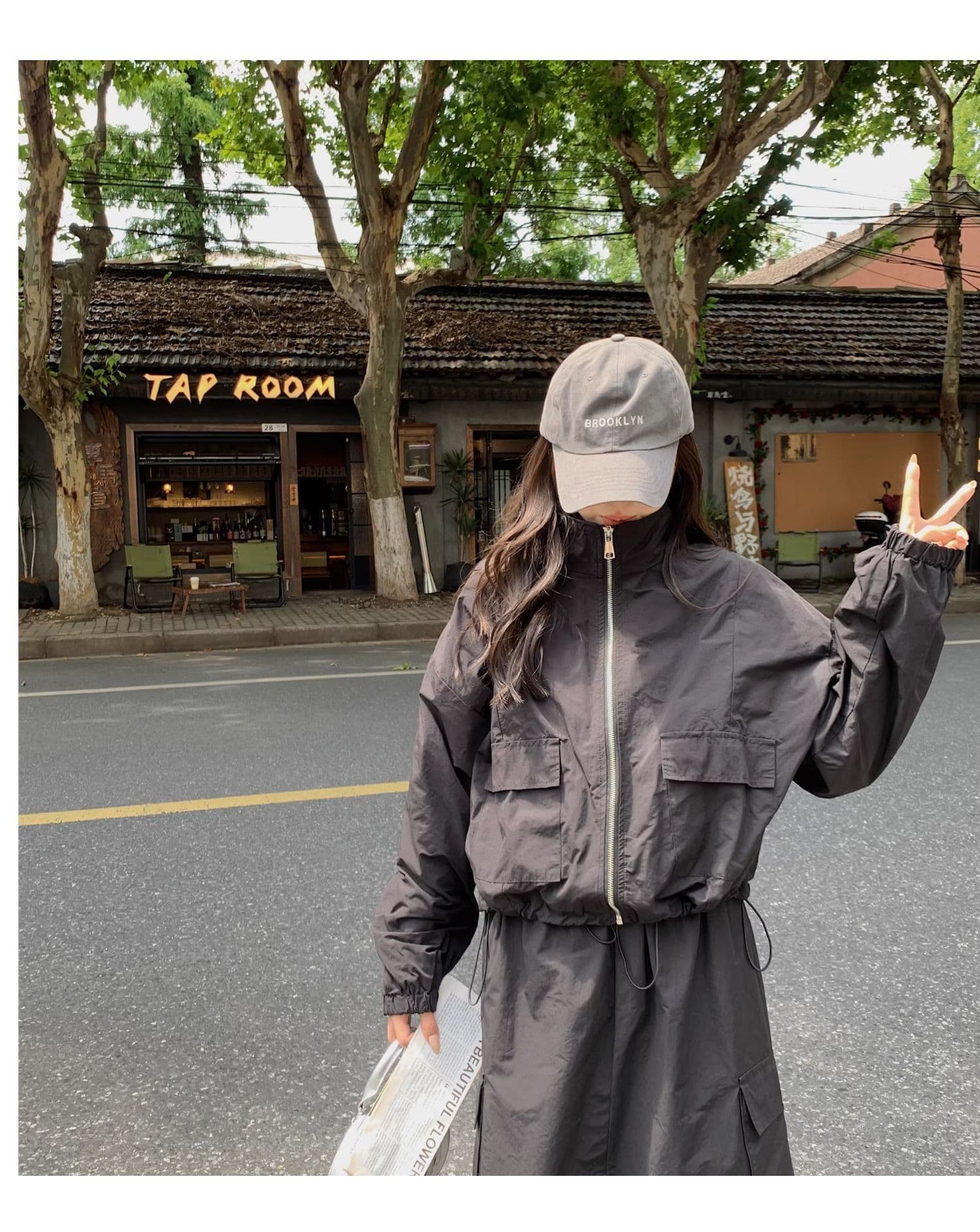 한 부서 ootd 착용 가져 가라. 고급 센스 워크웨어 세트 여성 봄 가을 슈퍼 화재 잘 생긴 차가운 바람의 소리 던져 자매 롱 스커트 투피스 세트 트렌디 상세 이미지 25