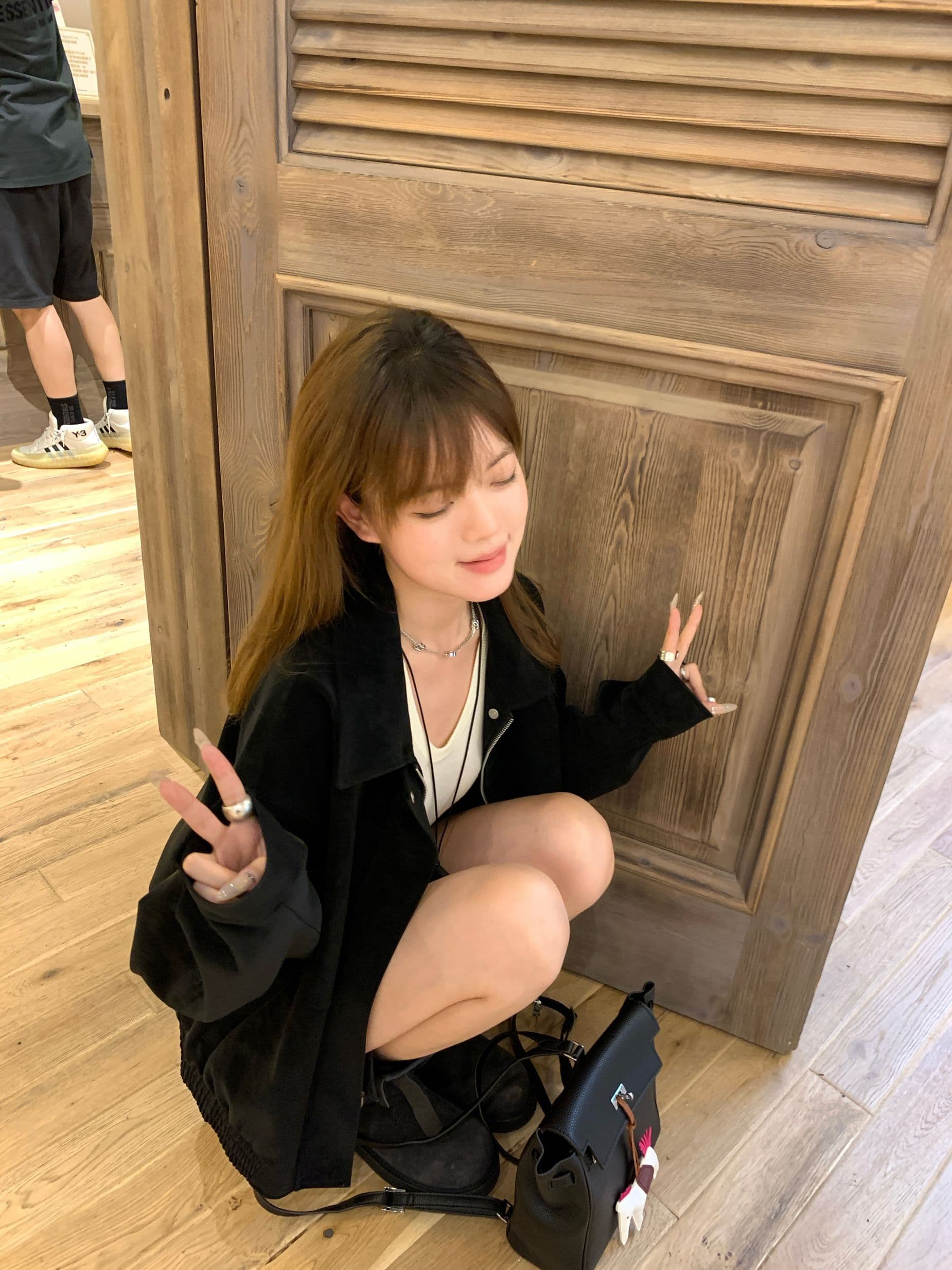 threeh 레트로 재킷 여성 가을 겨울 아메리칸 루즈핏 폴로 칼라 캐주얼 다용도 재킷 맨위 고급 겉옷 상세 이미지 26