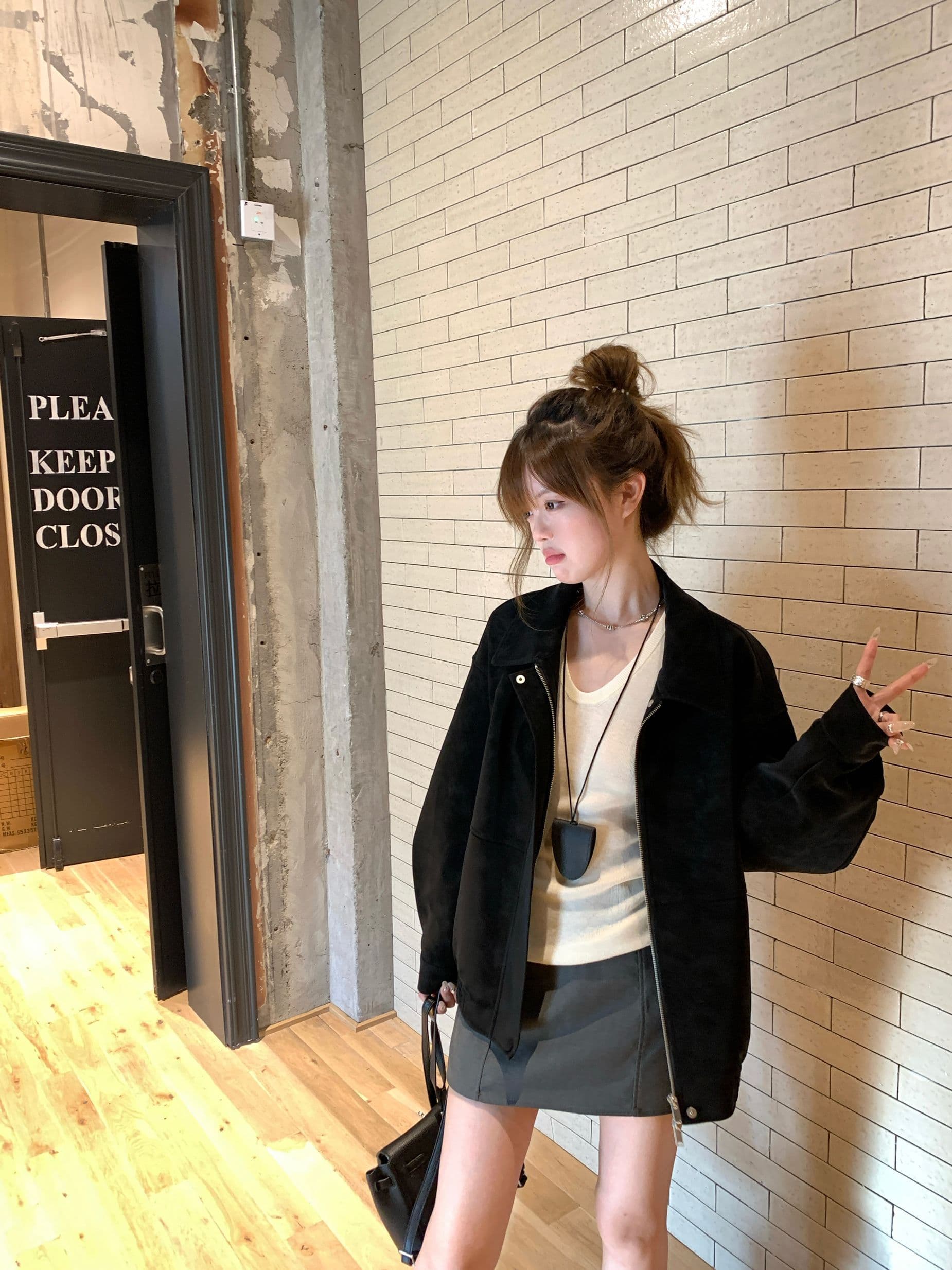 threeh 레트로 재킷 여성 가을 겨울 아메리칸 루즈핏 폴로 칼라 캐주얼 다용도 재킷 맨위 고급 겉옷 상세 이미지 27