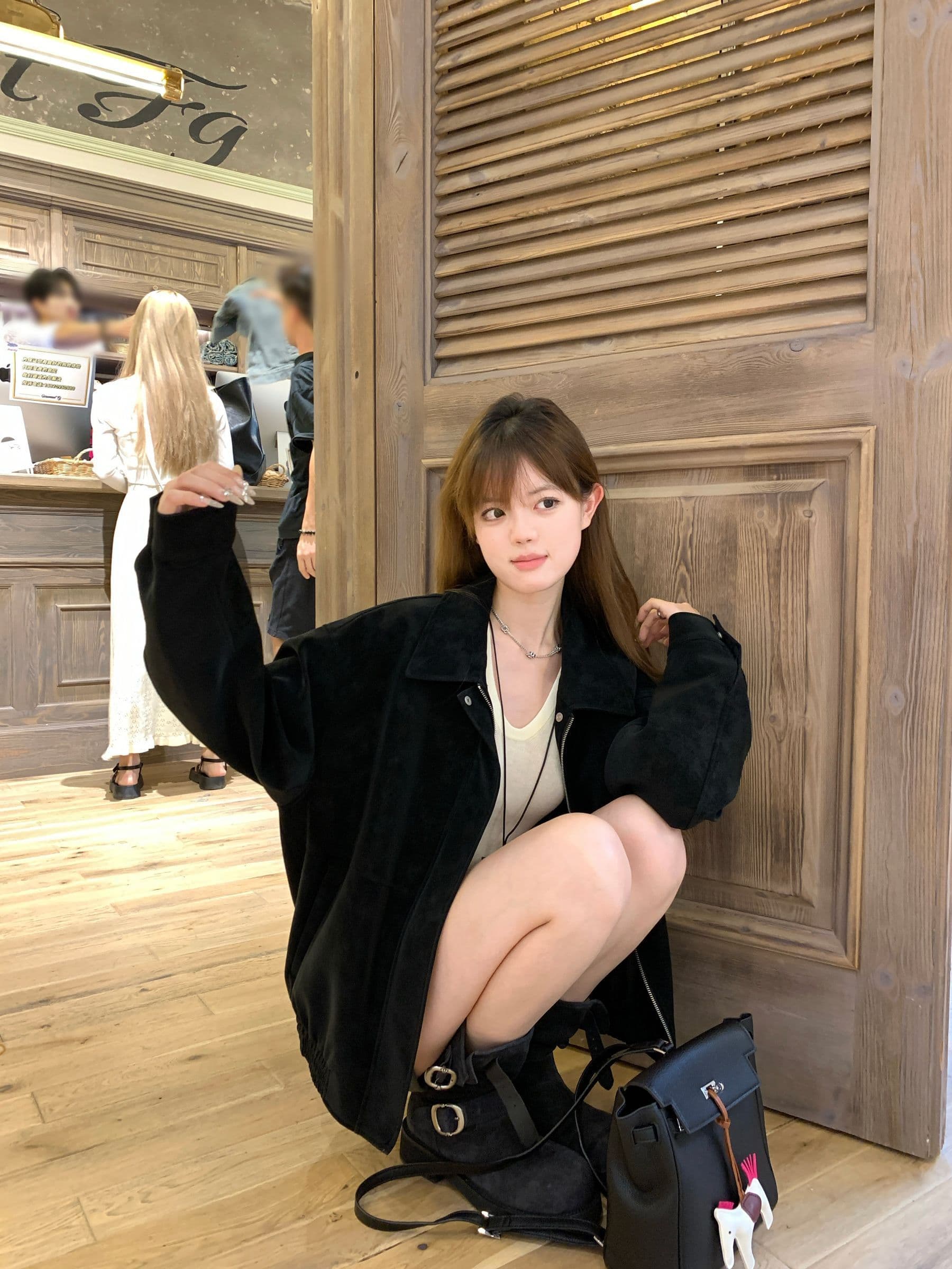 threeh 레트로 재킷 여성 가을 겨울 아메리칸 루즈핏 폴로 칼라 캐주얼 다용도 재킷 맨위 고급 겉옷 상세 이미지 28