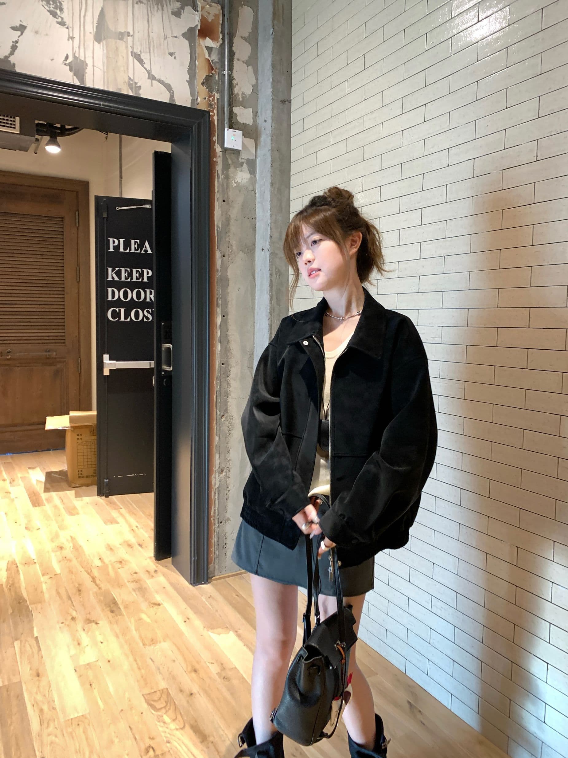 threeh 레트로 재킷 여성 가을 겨울 아메리칸 루즈핏 폴로 칼라 캐주얼 다용도 재킷 맨위 고급 겉옷 상세 이미지 29