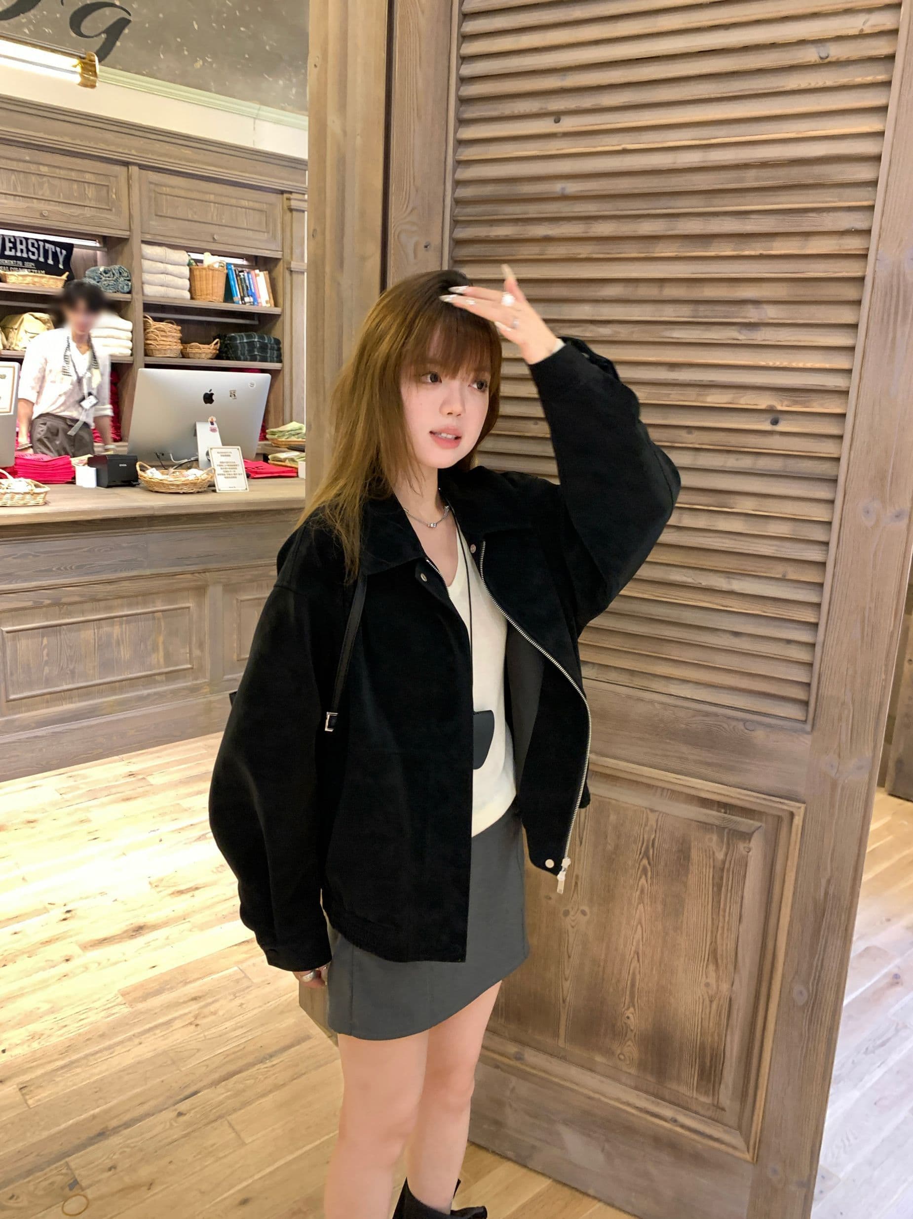 threeh 레트로 재킷 여성 가을 겨울 아메리칸 루즈핏 폴로 칼라 캐주얼 다용도 재킷 맨위 고급 겉옷 상세 이미지 30