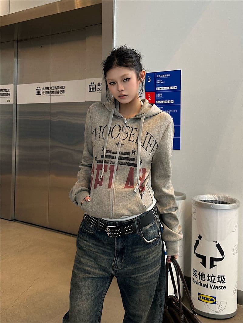 순수한 Mianhua 면 쇼트 스타일 후드 티 스웨터 여성 코트 가을 거리 바람 몸매 가꾸기 지퍼 오픈 가디건 2026 상세 이미지 5