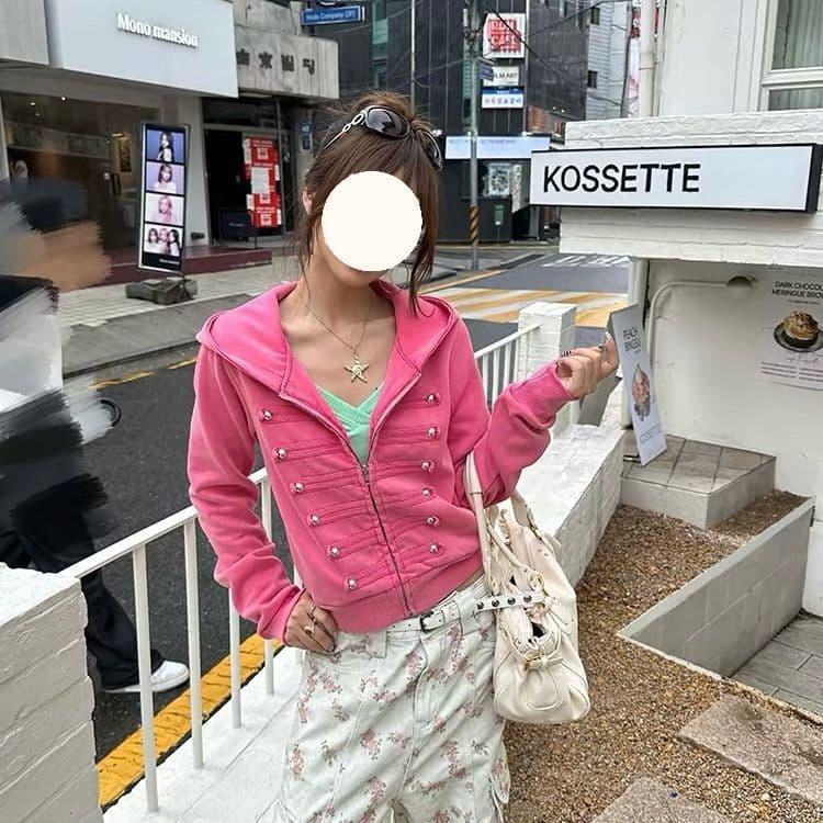 빛 아시아 인 디자인 센스 궁정 바람 나폴레옹 워싱 후드 오픈 가디건 후드티 남녀 봄 가을 루즈핏 캐주얼 모자 셔츠 트렌디 상세 이미지 3