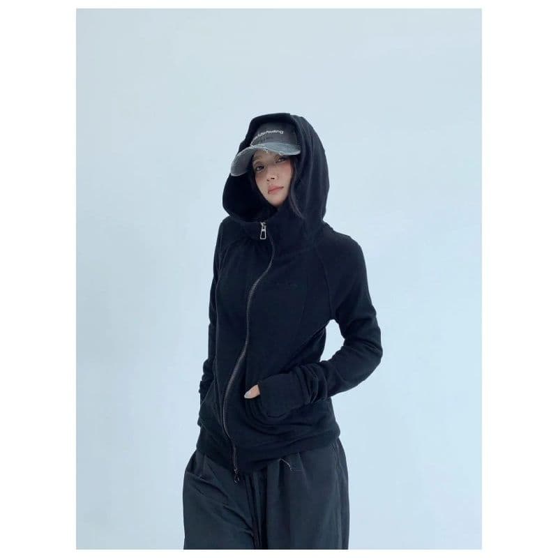 가을 종이 사람들 얇은 스타일 몸매 가꾸기 쇼트 스타일 후드 여성 코트 레트로 캐주얼 느긋한 니트 오픈 가디건 맨위 이미지 5