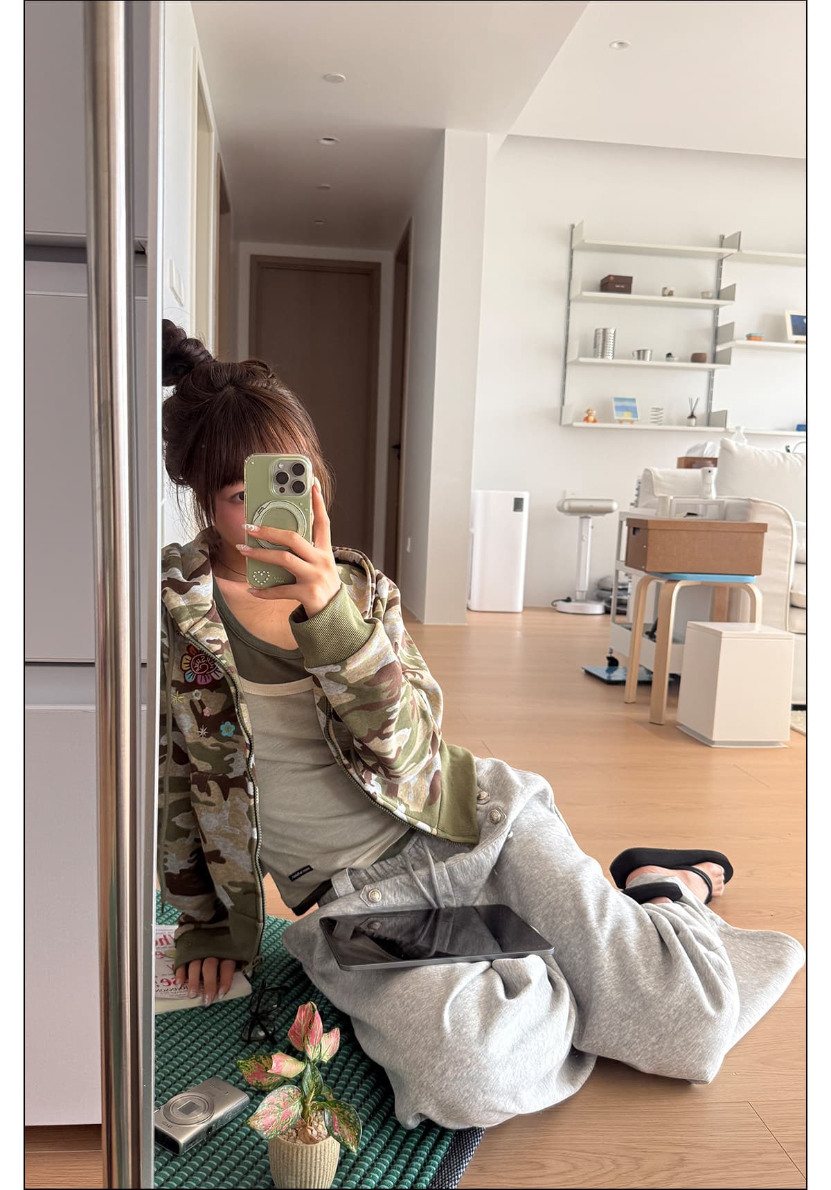 아메리칸 디자인 센스 단추 허리밴드 펌프 로프 넓은 다리 웨이 바지 남녀 루즈핏 캐주얼 다용도 긴 바지 상세 이미지 14