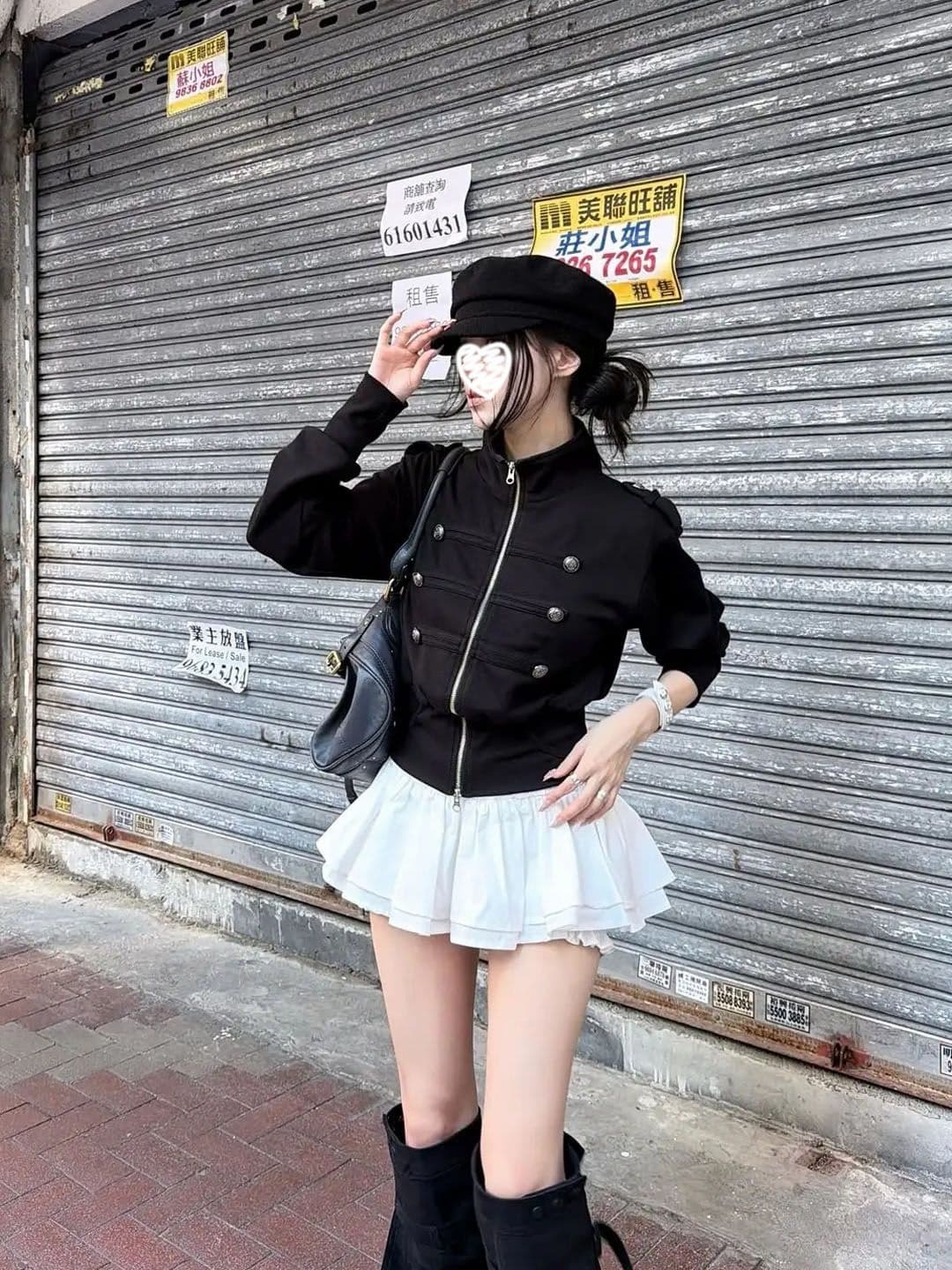 이른 가을 레트로 차가운 girl 나폴레옹 빛 펑크 바람 긴팔 후드티 여성 코트 상세 이미지 7