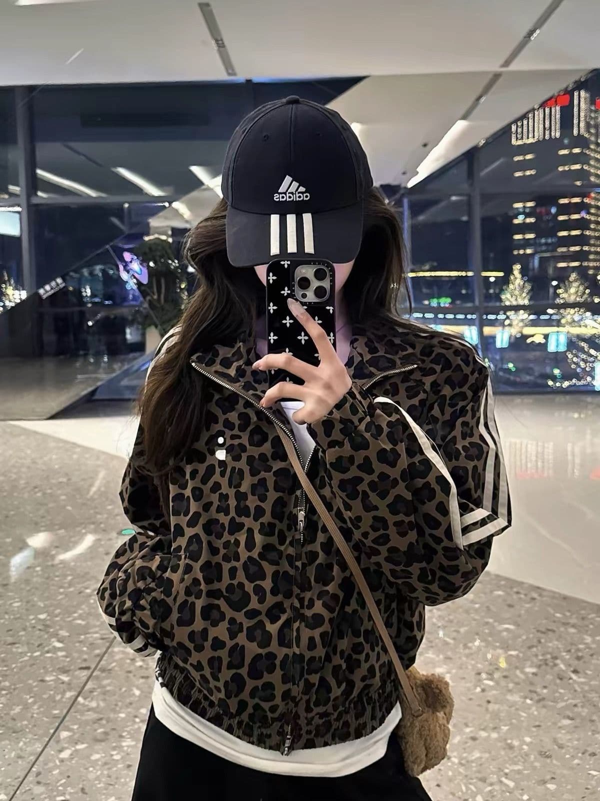 레오파드 무늬 재킷 아메리칸 레트로 재킷 루즈핏 캐주얼 트렌디 이미지 2
