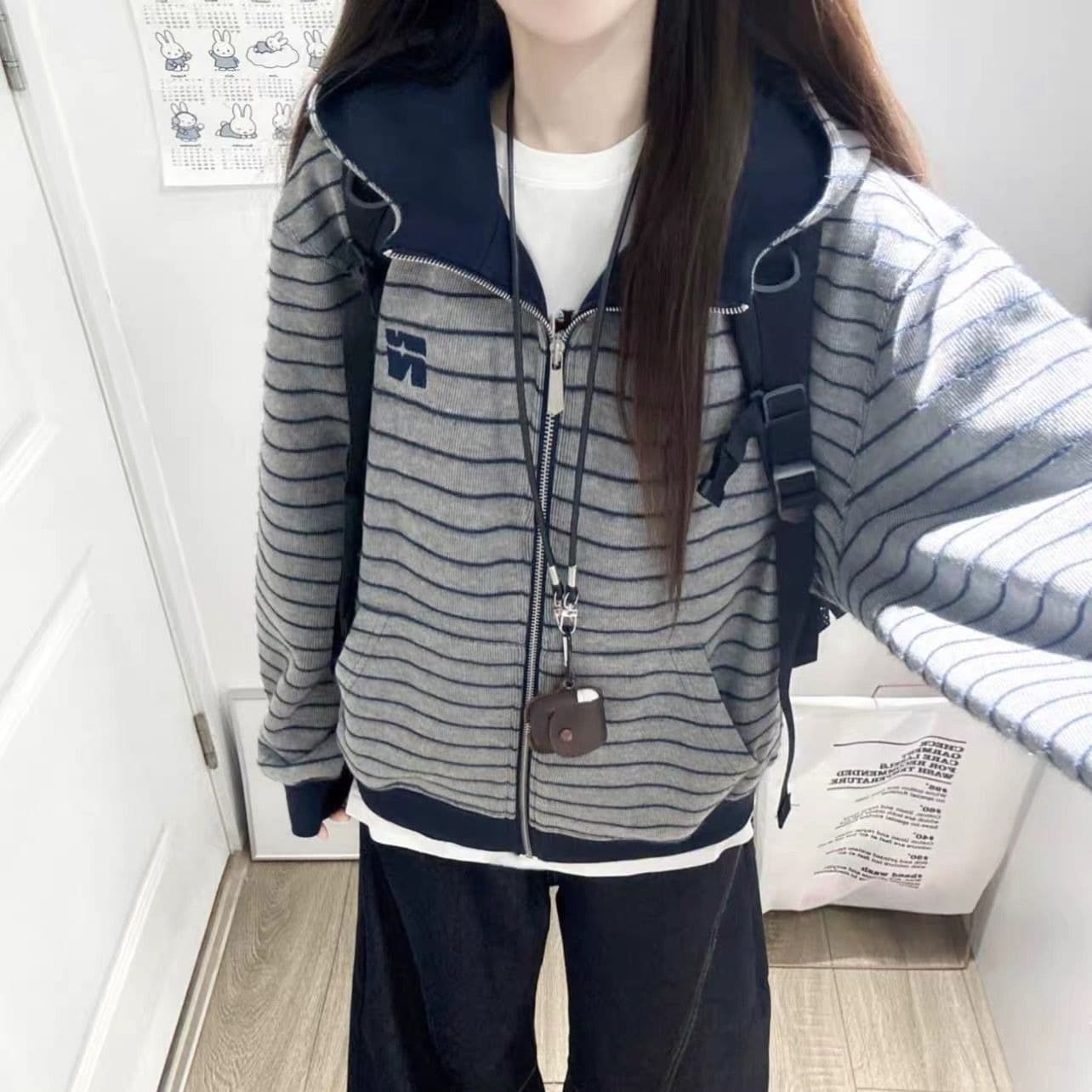얇은 스타일 백금 지퍼 이후 패키지 칼라 광저우 원단 복합 380 그램 후드티 여성 이미지 5