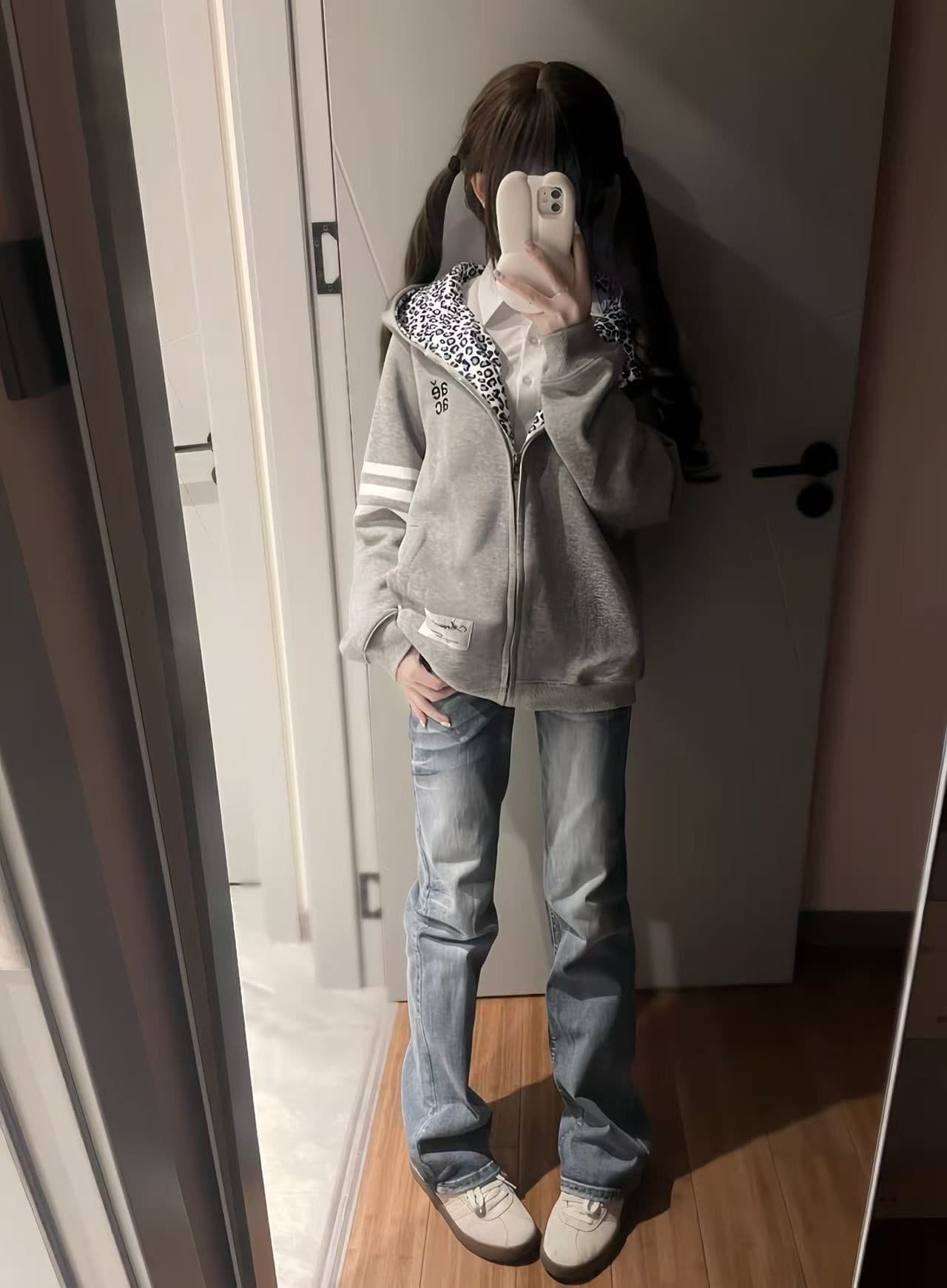 있음 선적 얇은 스타일 원본 인사이드 그리기 자수 주문 표준 순수한 Mianhua 면 복합 후드 티 스웨터 여성 이미지 3