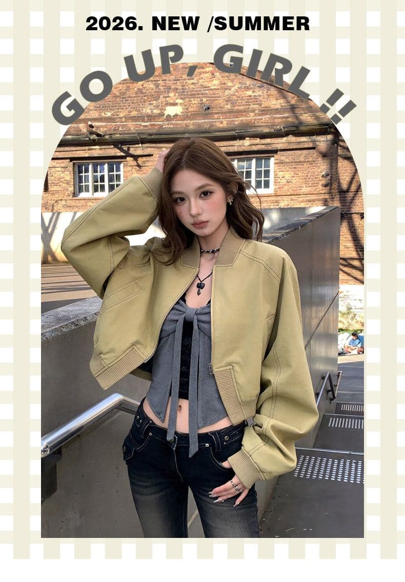 경기 서울 블록 아메리칸 레트로 플라잉 재킷 여성 코트 루즈핏 캐주얼 슬림해 보이는 재킷 맨위 가을 새로운 상세 이미지 2