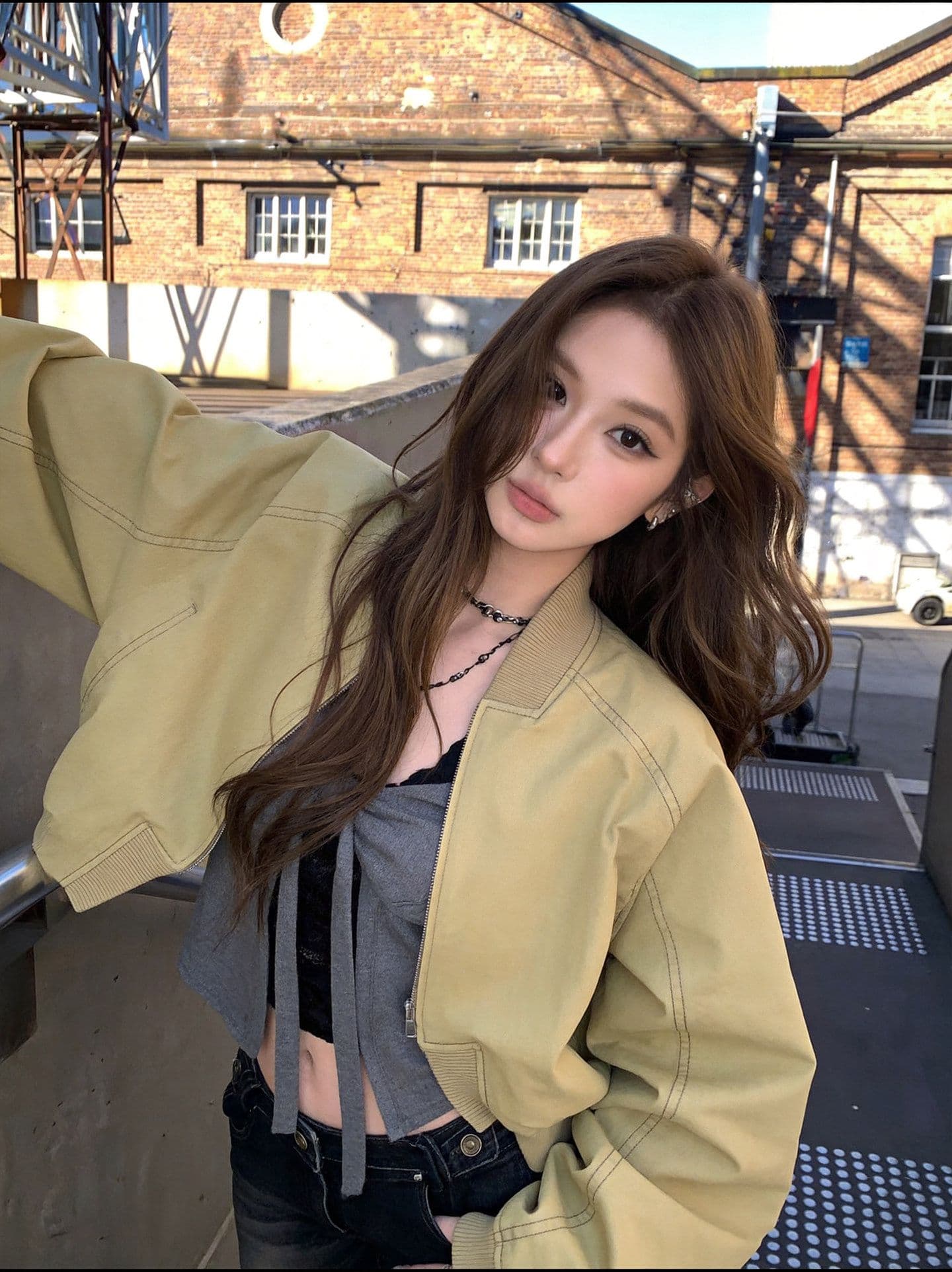 경기 서울 블록 아메리칸 레트로 플라잉 재킷 여성 코트 루즈핏 캐주얼 슬림해 보이는 재킷 맨위 가을 새로운 상세 이미지 3