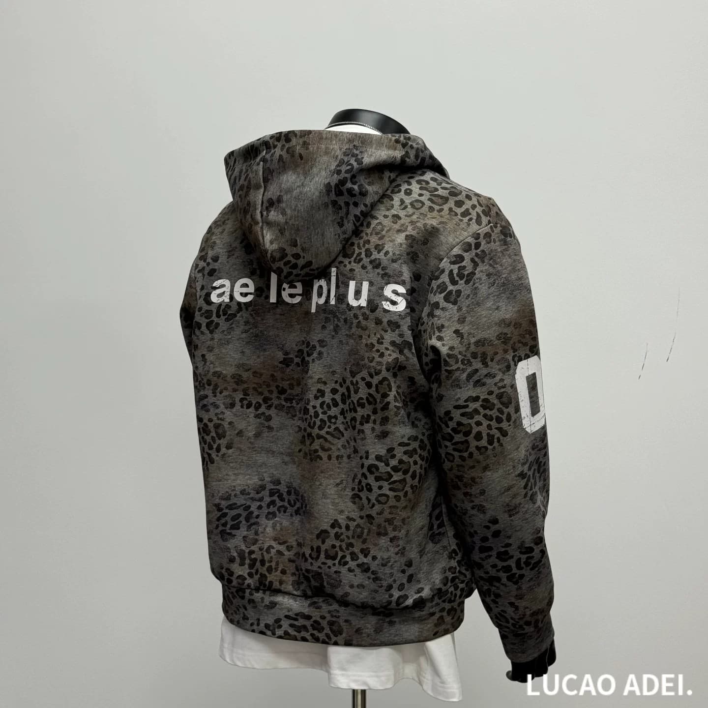 아메리칸 거리 레오파드 무늬 롤 돌 프린트 후드 티 스웨터 남녀 가을 루즈핏 이문화 카디건 코트 트렌디 튀김 거리 이미지 3
