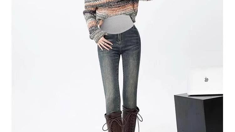 임산부 신축성 작은 청바지 봄과 가을 작은 키 복부 지지 바지 외출용 캐주얼 만나는 타이트 바지 가을 상세 이미지 28