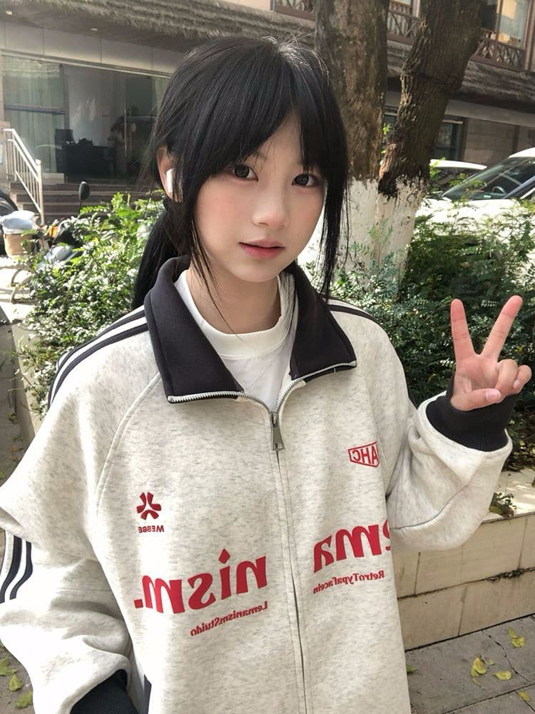 얇은 스타일 350 그램 원본 솜씨 백금 지퍼 순수한 Mianhua 면 복합 후드티 여성 상세 이미지 7