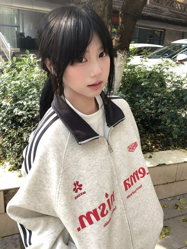 얇은 스타일 350 그램 원본 솜씨 백금 지퍼 순수한 Mianhua 면 복합 후드티 여성 상세 이미지 12