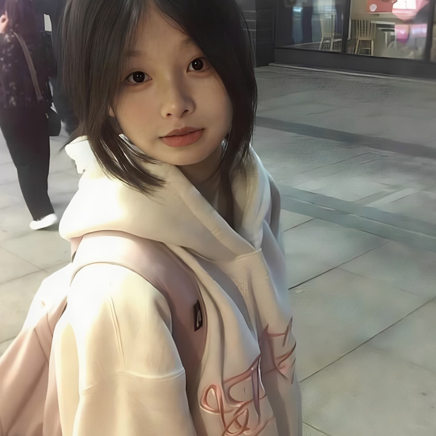 얇은 스타일 털이 있는 순면 국가 트렌디 자수 알파벳 후드티 여성 루즈핏 oversize 재킷 이미지 4