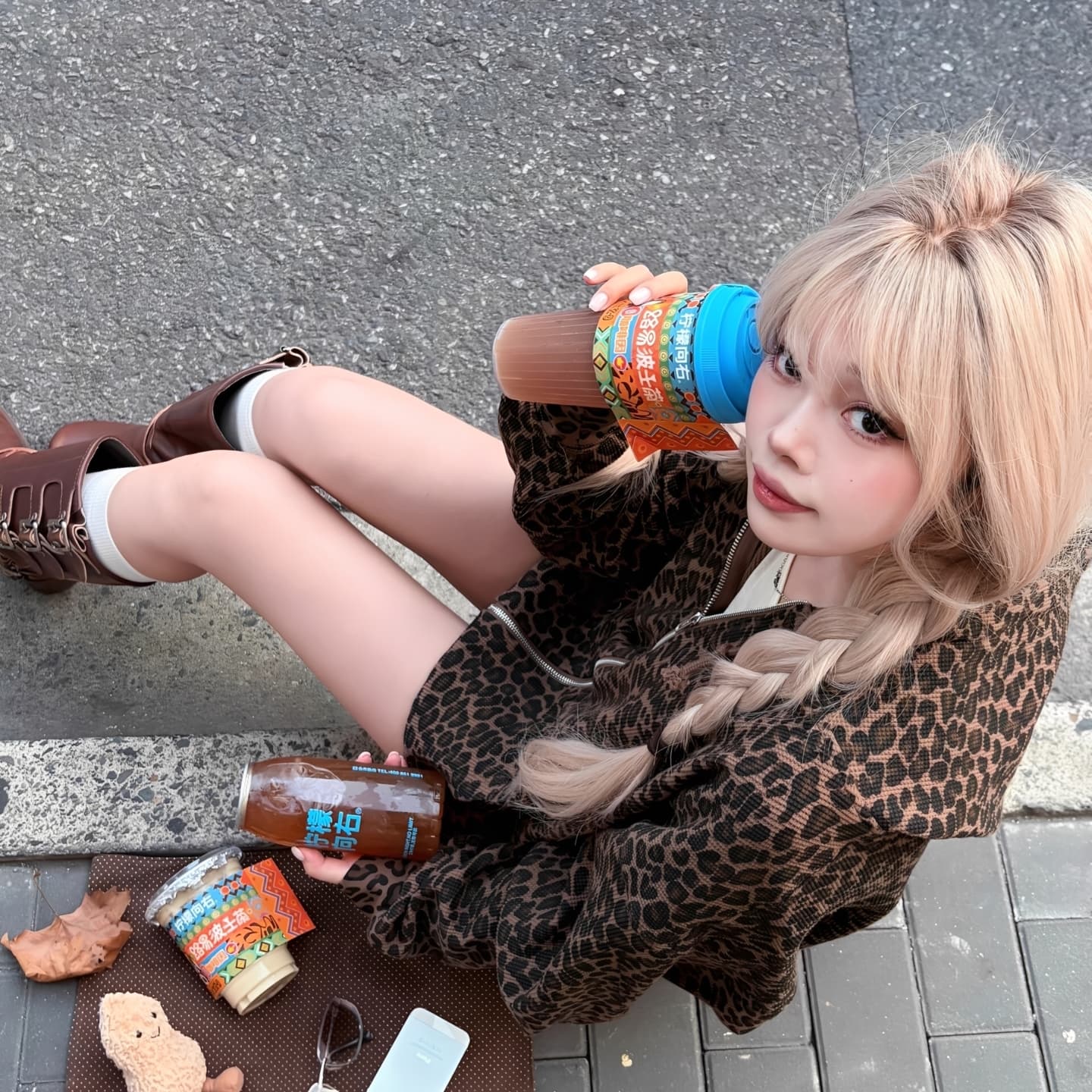 후아 남편 그리드 복합 아메리칸 레트로 레오파드 무늬 후드티 여성 디자인 센스 작은 대중 카디건 코트 조수 브랜드 ins 이미지 2