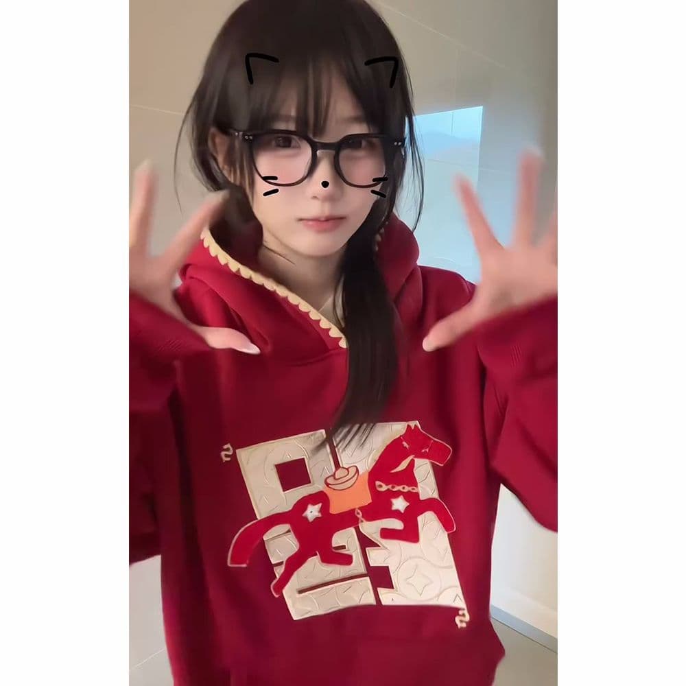 얇은 스타일 털이 있는 자수 이후 패키지 칼라 순수한 Mianhua 면 복합 후드티 여성