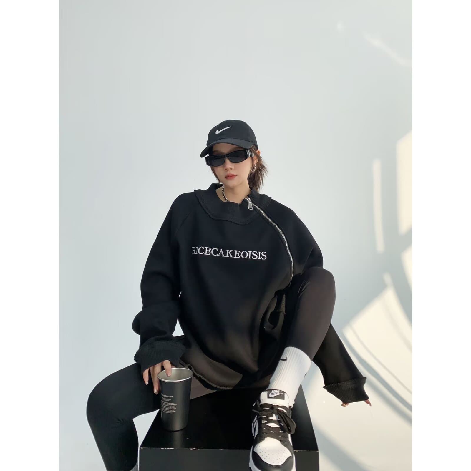 후아 면 복합 350 그램 자수 여성 2026 봄 가을 한국 스타일 새로운 라운드 넥 루즈핏 맨위 chic 항구 바람 트렌드 상세 이미지 22