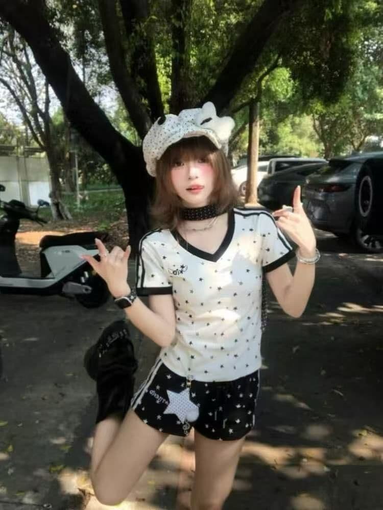 원본 것 자수 벨트 원본 별 펜던트 40 순면 지점 오스트리아 세대 서울 220g 반팔 티셔츠 여성 상세 이미지 5