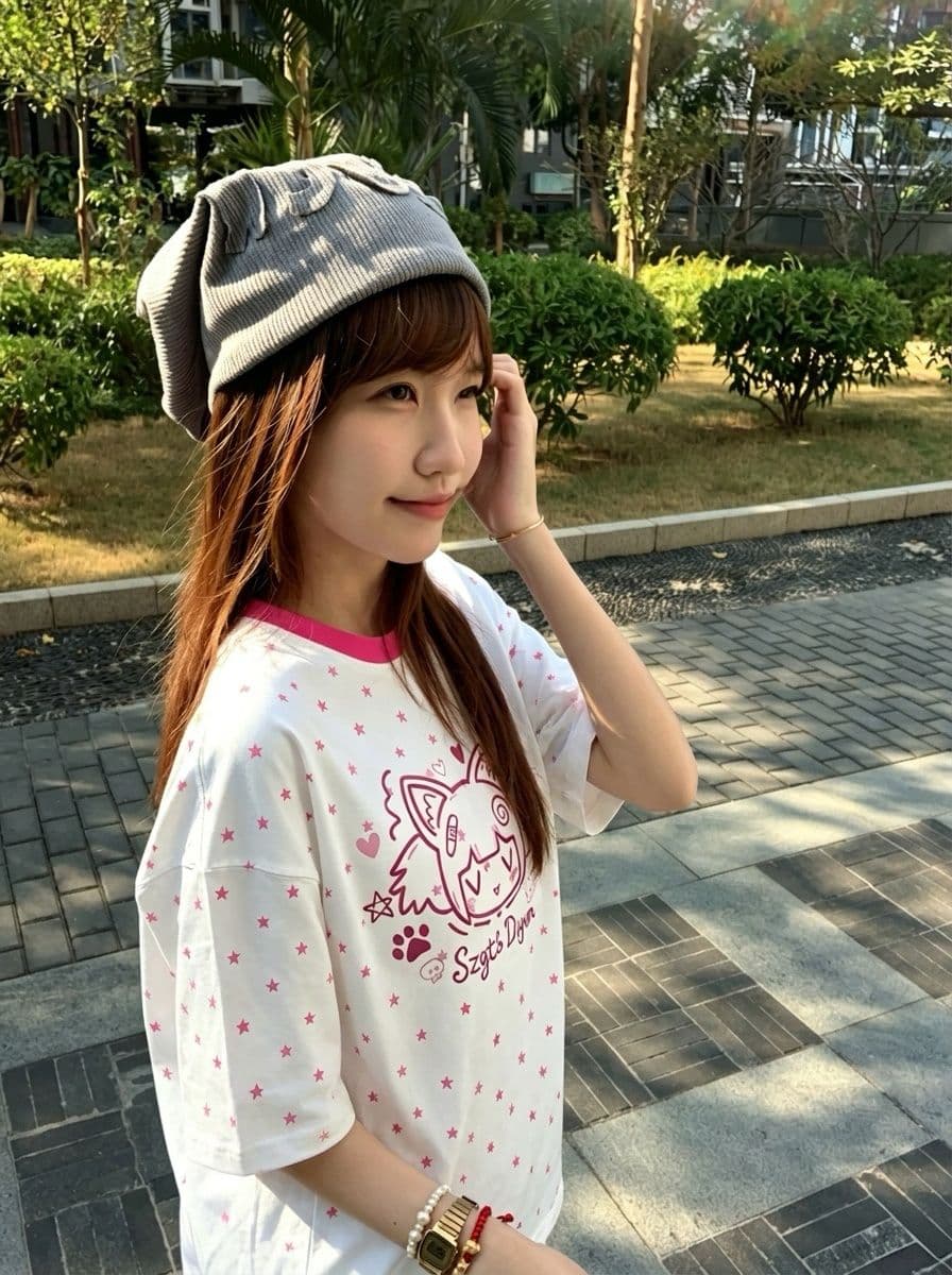 됐어. 개체 같은 단락 더블 실 260 그램 마 사전 수축 프린트 포밍 반팔 티셔츠 상세 이미지 5