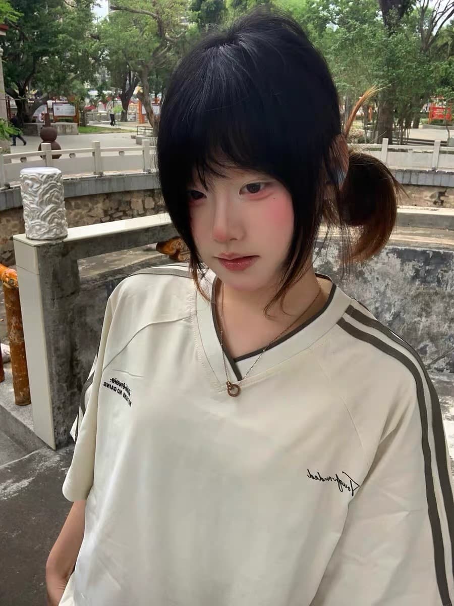 순면 220 그램 빗질하다 닫기 반팔 티셔츠 여성 상세 이미지 5