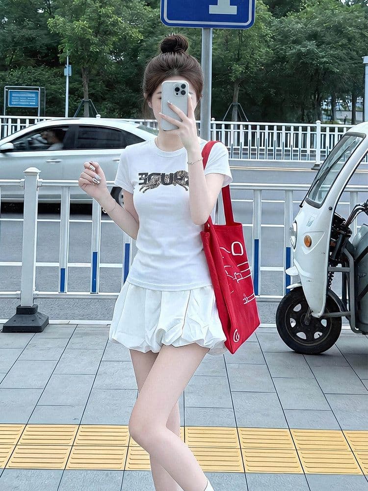 210 그램 40 좋은 면 1 1 아메리칸 핫걸 레오파드 무늬 프린트 디자인 센스 라운드 넥 반팔 티셔츠 여성 여름 맨위 상세 이미지 1