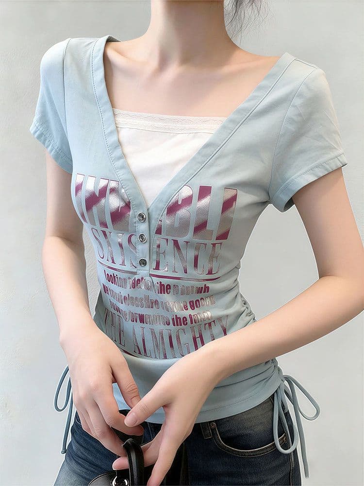 210 그램 40 좋은 면 1 1 아메리칸 레트로 거리 조수 브랜드 긍정적 인 어깨 반팔 티셔츠 여성 여름 핫걸 맨위 상세 이미지 1