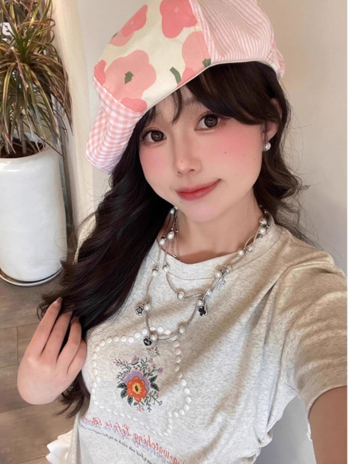 40 순면 리브 95 면 5 암모니아 Lun 반팔 긍정적 인 어깨 티셔츠 여성 여름 포밍 프린트 슬림해 보이는 허리 수축 맨위 상세 이미지 9