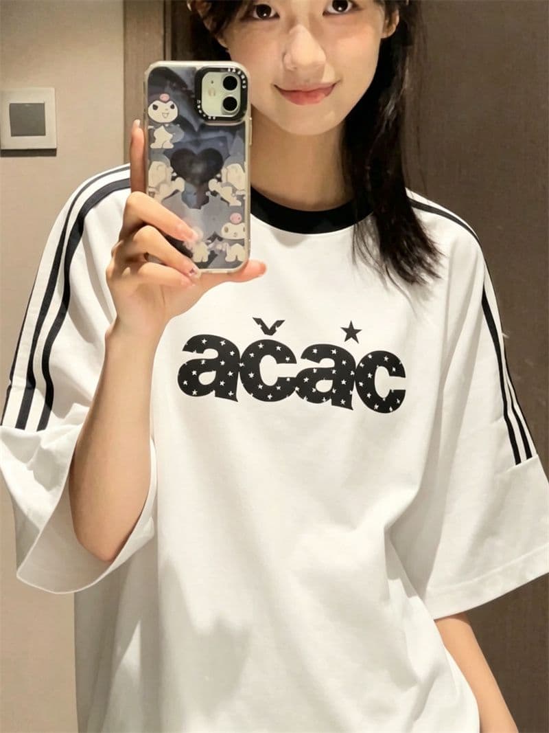좋은 품질 리본 패치 자수 네리 가게 천 19 지점 220 그램 순면 반팔 티셔츠 상세 이미지 6