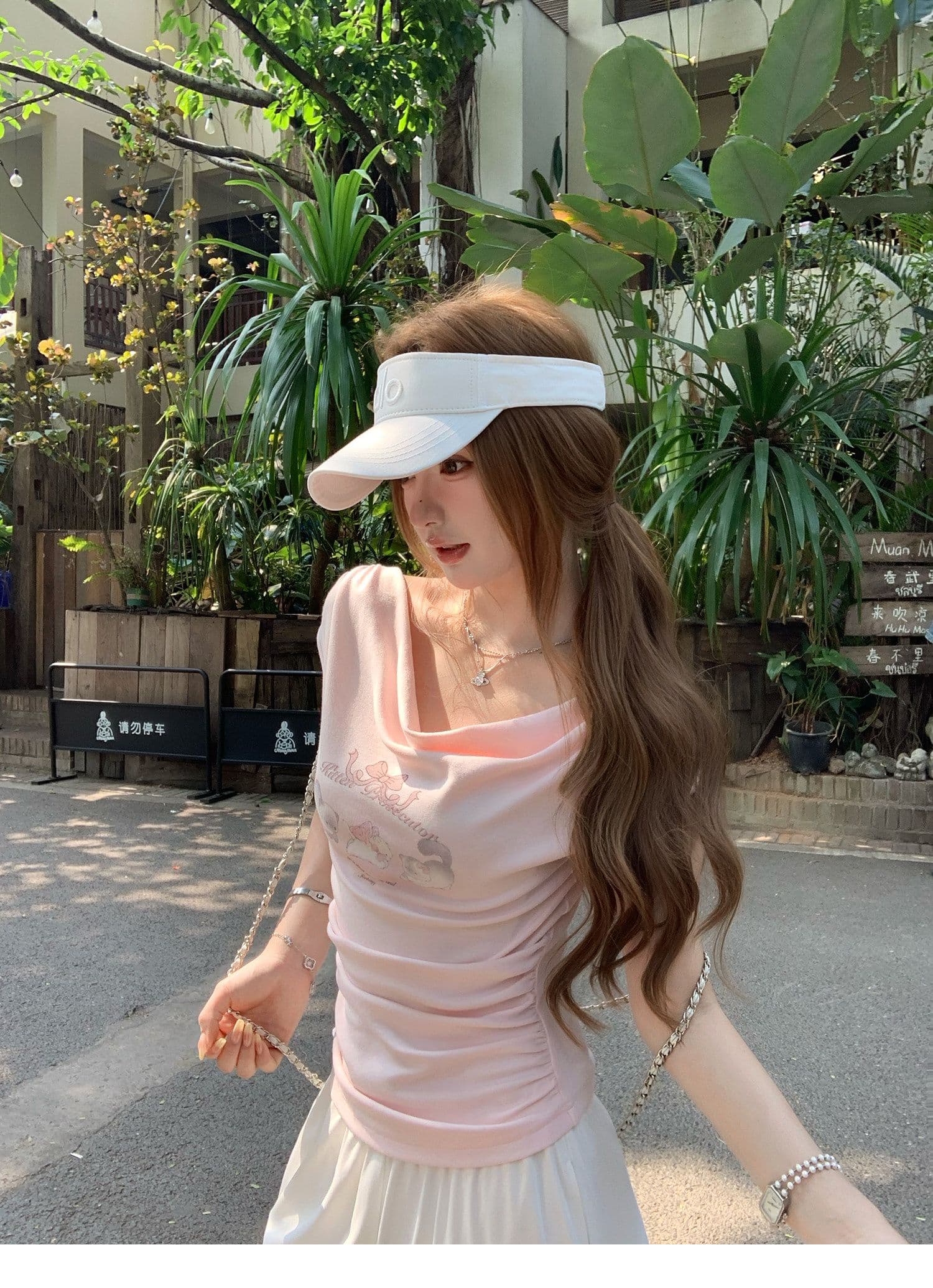 260 그램 사람들 면 작은 대중 흔들다 칼라 핫걸 프린트 반팔 여성 티셔츠 2026 새로운 여름 몸매 가꾸기 쇼트 스타일 작은 맨위 상세 이미지 17