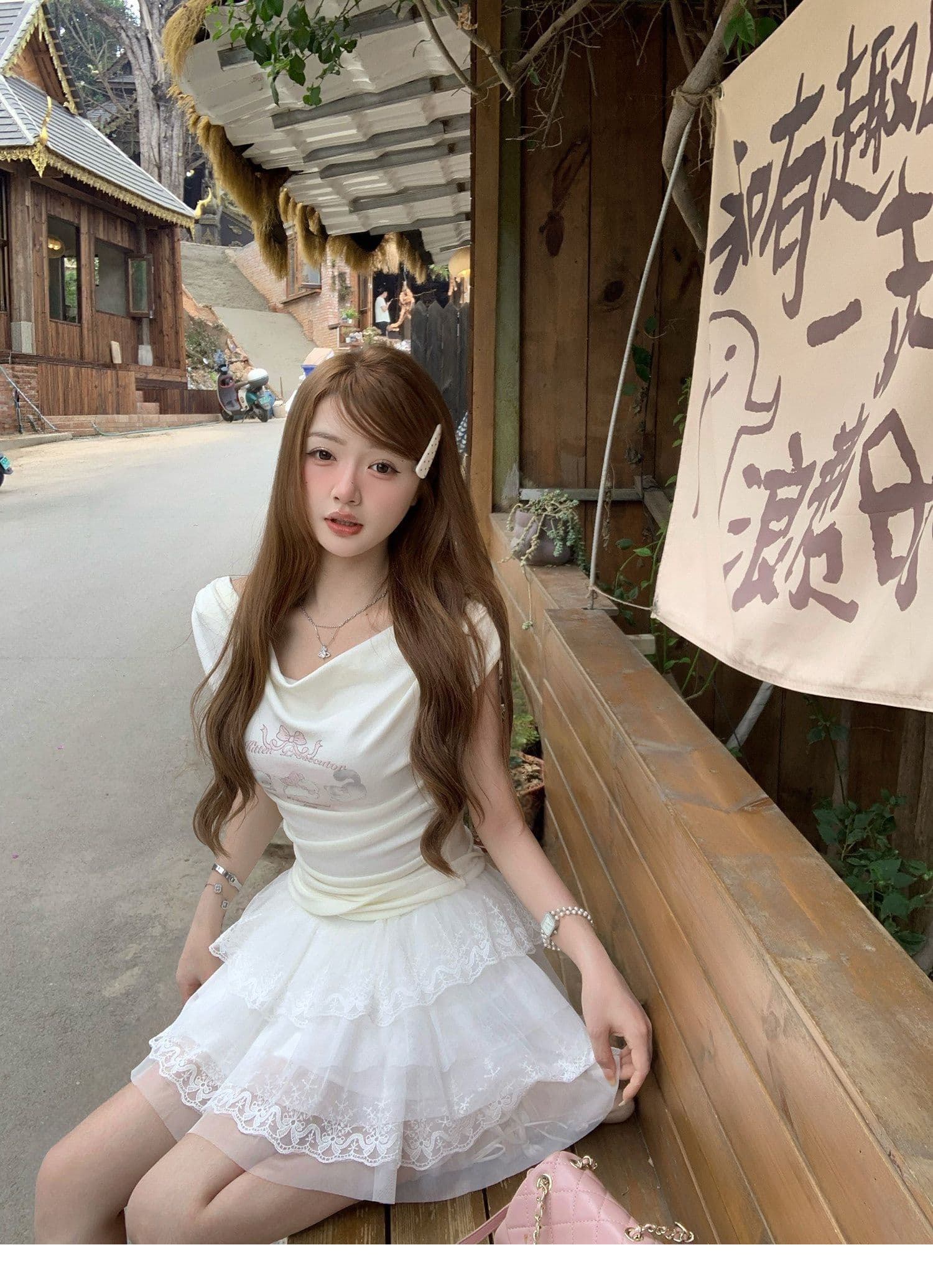 260 그램 사람들 면 작은 대중 흔들다 칼라 핫걸 프린트 반팔 여성 티셔츠 2026 새로운 여름 몸매 가꾸기 쇼트 스타일 작은 맨위 상세 이미지 35