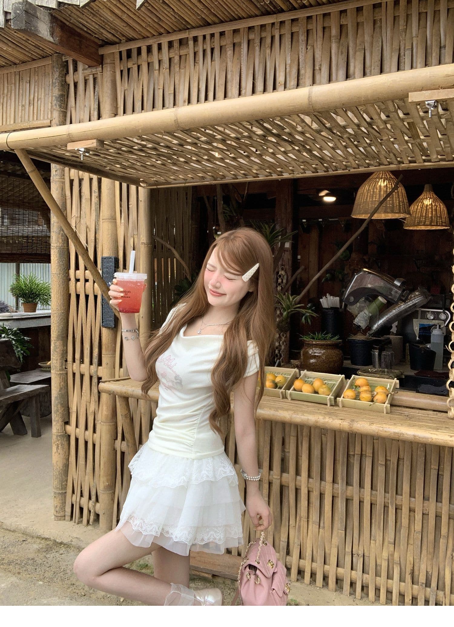 260 그램 사람들 면 작은 대중 흔들다 칼라 핫걸 프린트 반팔 여성 티셔츠 2026 새로운 여름 몸매 가꾸기 쇼트 스타일 작은 맨위 상세 이미지 36
