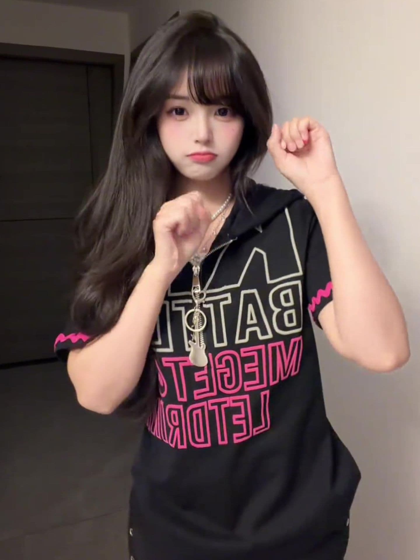 백금 지퍼 행침 가을 부형제 19 지점 220 그램 순면 반팔 티셔츠 여성 상세 이미지 7
