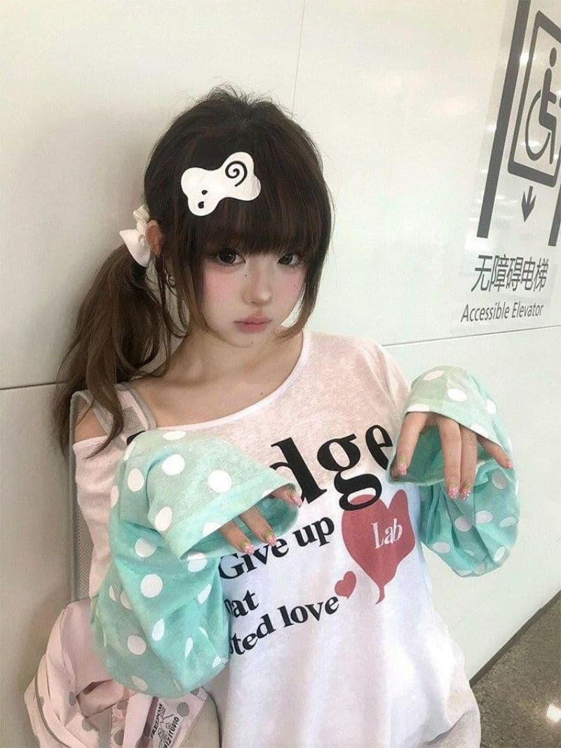 원본 생방송 품질 원본 원단 눈꽃 게으른 면 대 핏 스타일 오프숄더 자외선 차단 표지 이미지 2