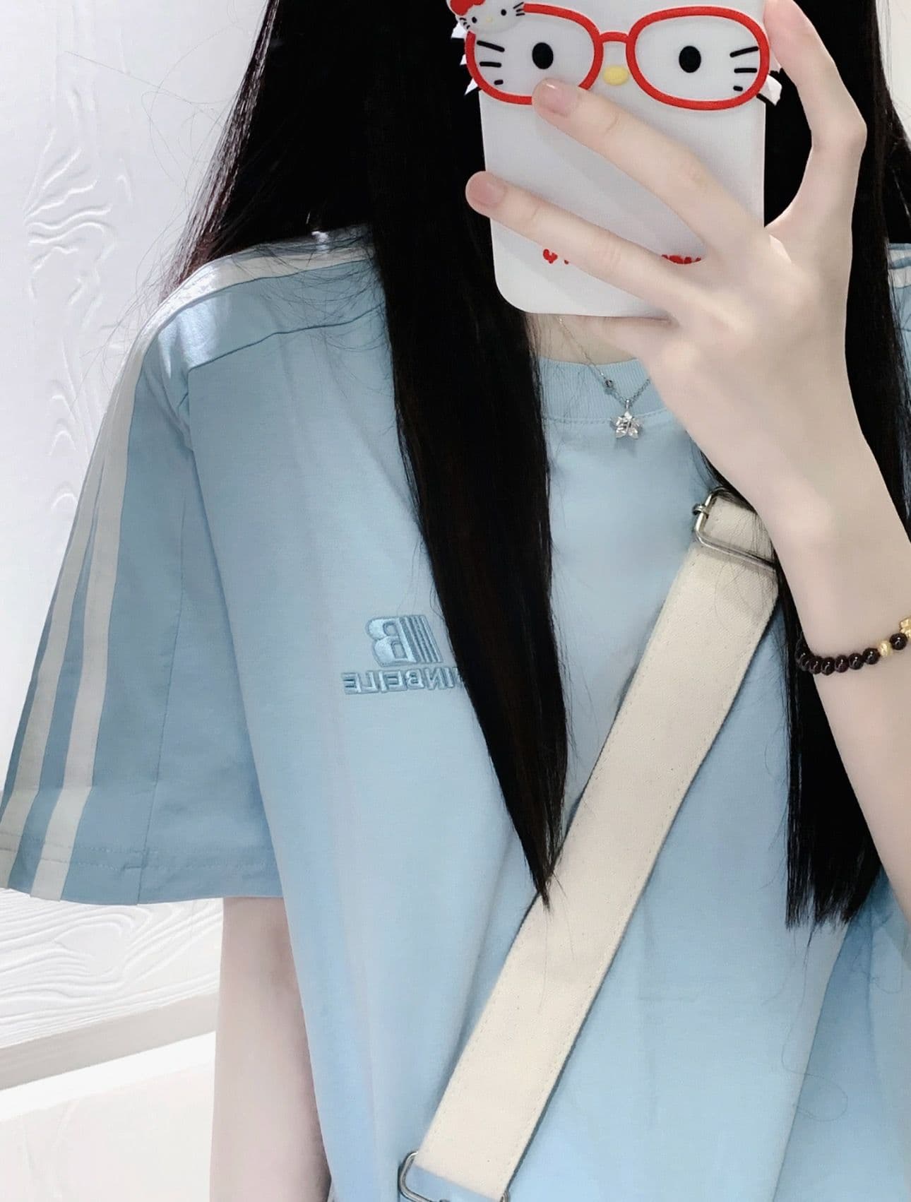 자수 패치 순면 220 그램 빗질하다 닫기 반팔 티셔츠 여성 상세 이미지 4