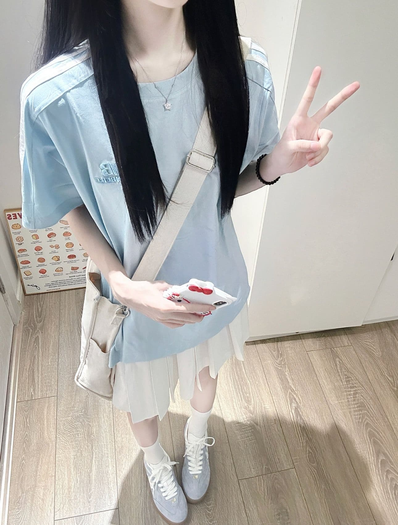 자수 패치 순면 220 그램 빗질하다 닫기 반팔 티셔츠 여성 상세 이미지 5