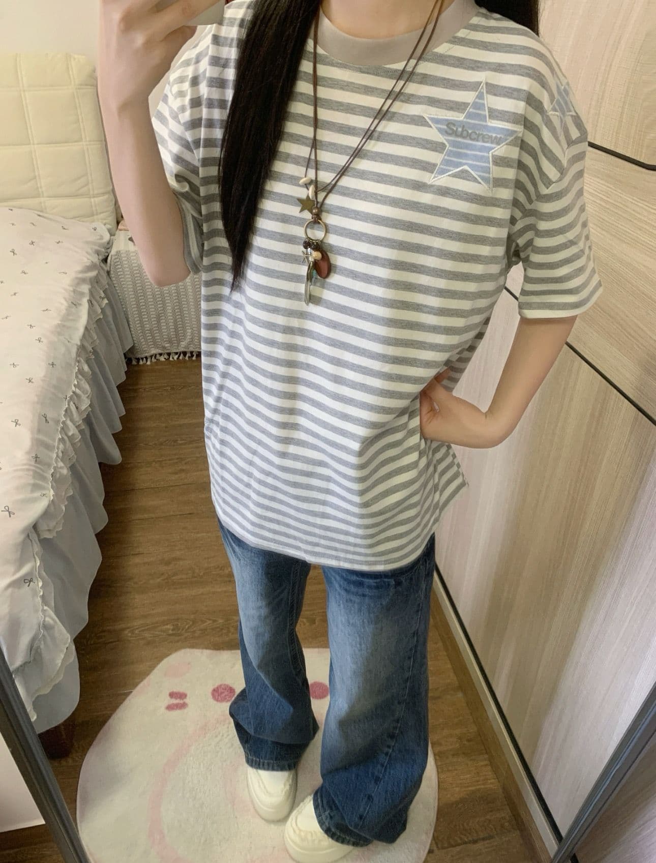 자수 패치 네리 가게 천 광저우 원본 원단 반팔 티셔츠 여성 상세 이미지 3