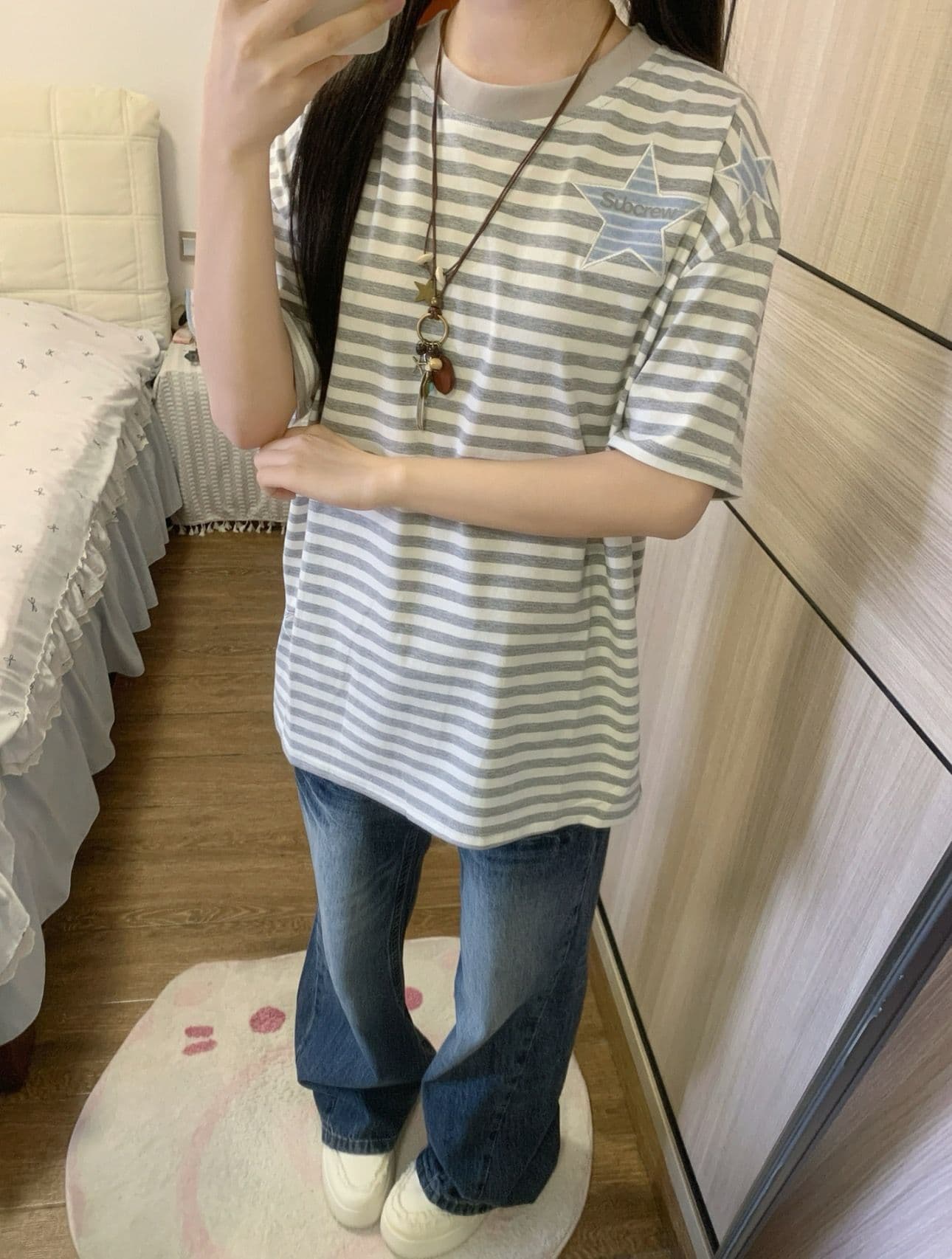 자수 패치 네리 가게 천 광저우 원본 원단 반팔 티셔츠 여성 상세 이미지 5