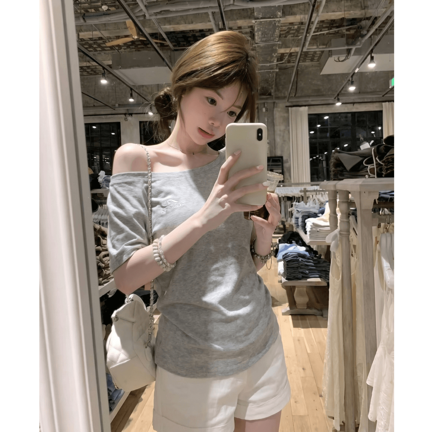 원본 원단 자수 완제품 스트레이트 밖으로 210 그램 95 면 40s 오스트리아 델 오프숄더 달콤함 순수한 욕망 맨위